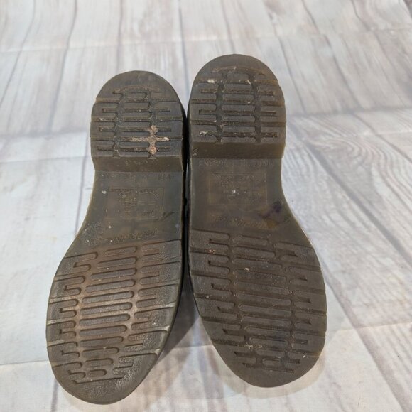 Dr Martens Wome White Leather Lace-Up Casual Block Heel Vintage Combat Boot - Picture 9 of 11